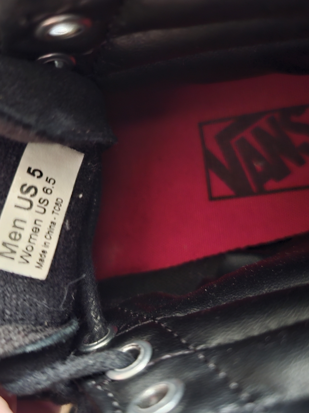 Vans Sk8-Hi Plaid High-Top Sneakers - Black & Red Size Womens 6.5 Mens 5 - Picture 9 of 12